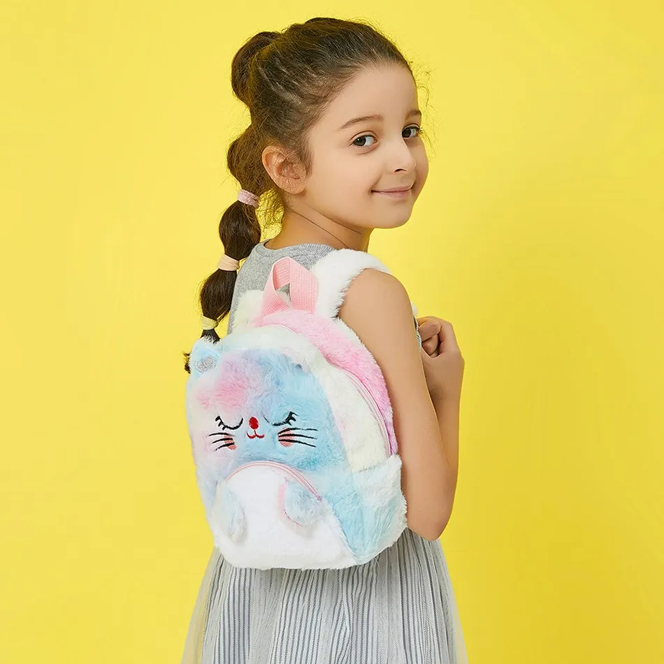 Unicorn Plush Big Eyed Backpack Kindergarten Children\'s Cartoon Backpack Little Girl Backpack Girl Daily Matching Knapsack