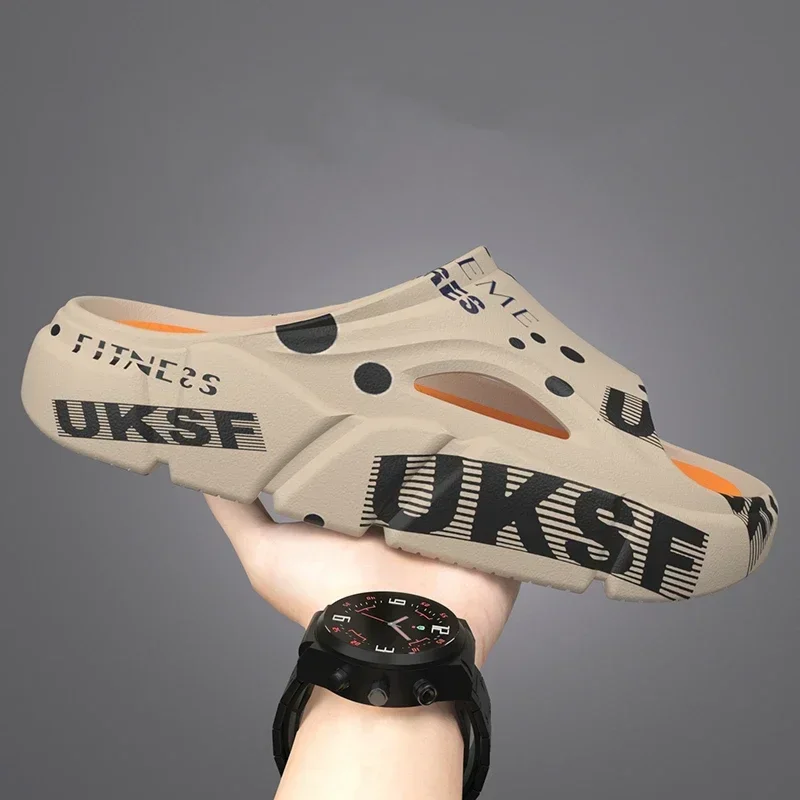 Outdoor Men Beach Shoes Non-Slip Man Slippers Thick Sandals Summer Casual Shoes Platform Indoor House Shower Bathroom Slippers image 6