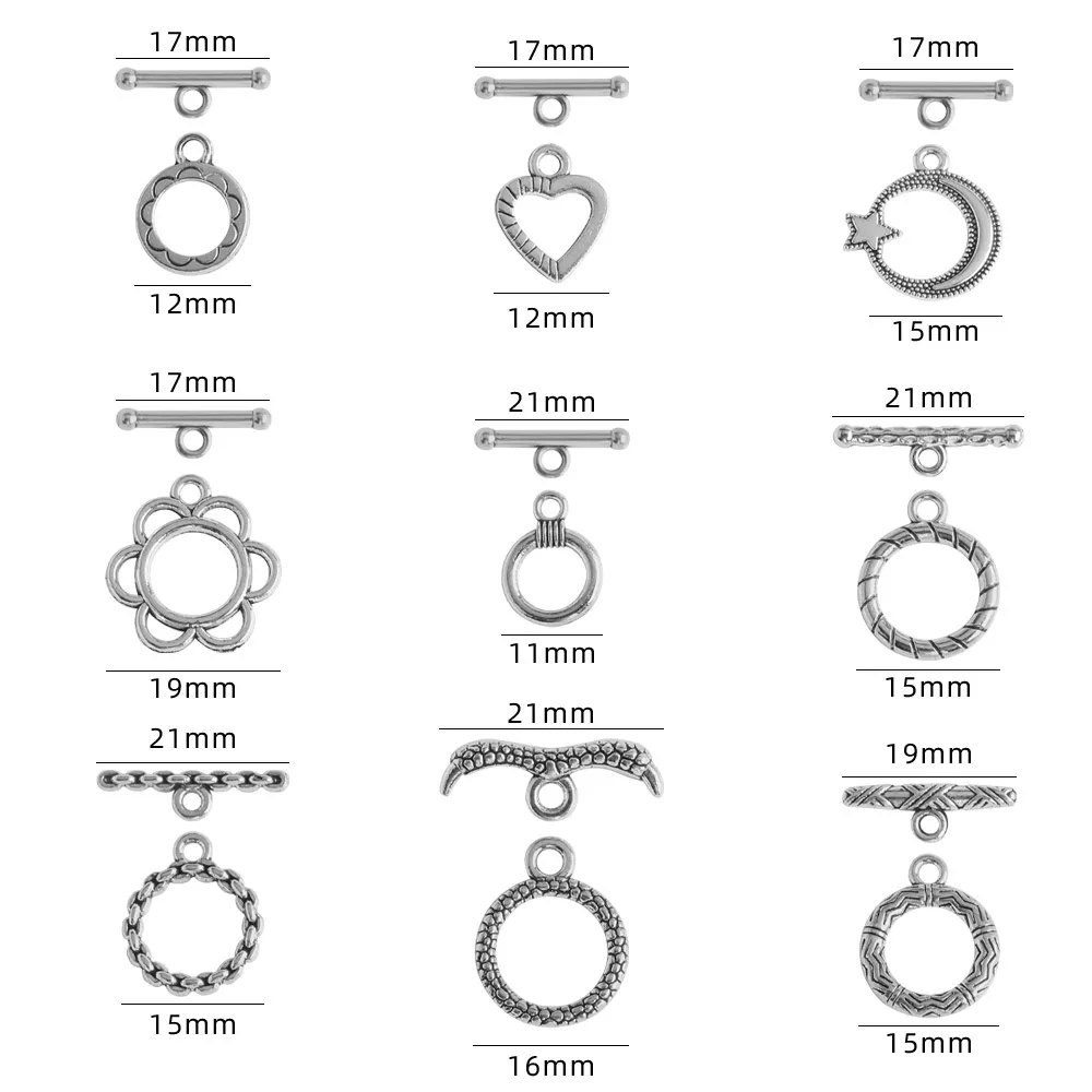 10Sets Screw thread OT Clasp Connector Toggle Buckle Antique Silver Color For Jewelry Making DIY Bracelet Necklace Accessories