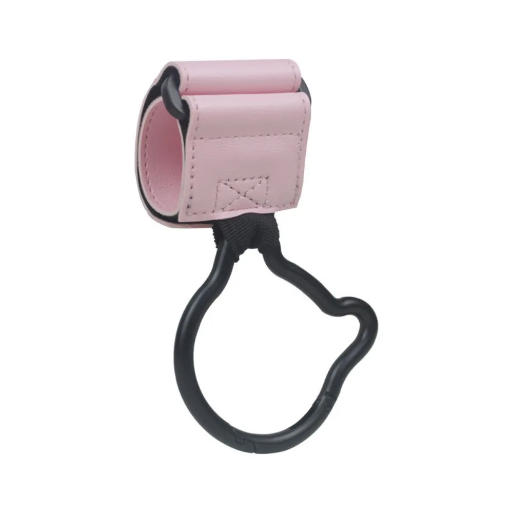 Multifunctional Cartoon Bear Baby Stroller Hooks PU Cart Organizer Hanging Hook Solid Color Cartoon Stroller Accessories Cartoon