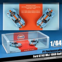 FY 1:64 Gulf GT40 two-car alloy die-cast miniature model, adult ornaments, boys toys, children's holiday birthday gifts