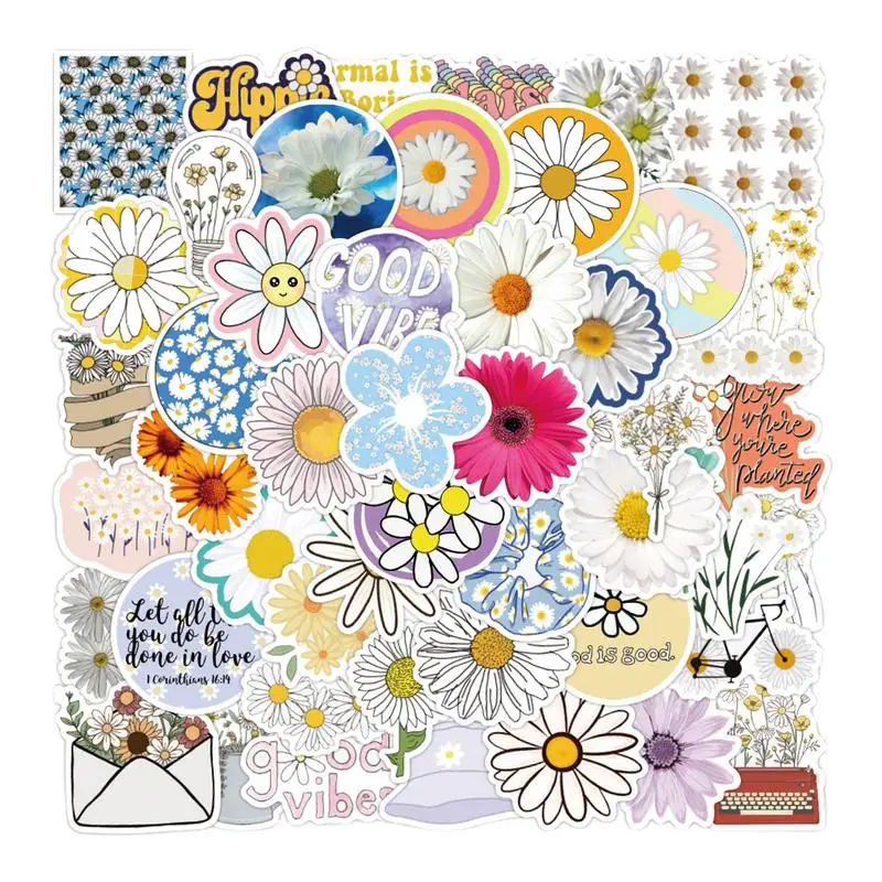 

Daisy Stickers For Crafts 50pcs Cute Fashion Daisy Waterproof Stickers Motivational Daisy Stickers For Water Bottles Laptop