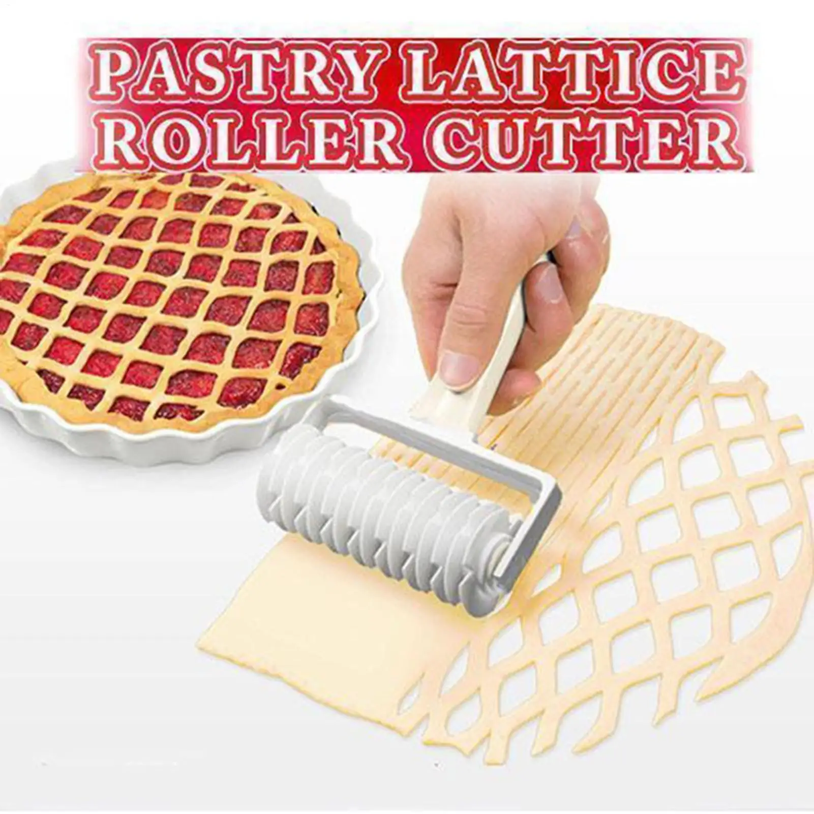 Kitchen Pizza Pastry Lattice Cutter Pastry Pie Decor Cutter Plastic Wheel Roller for Pizza Pastry Pie Crust Baking Cutter Tools