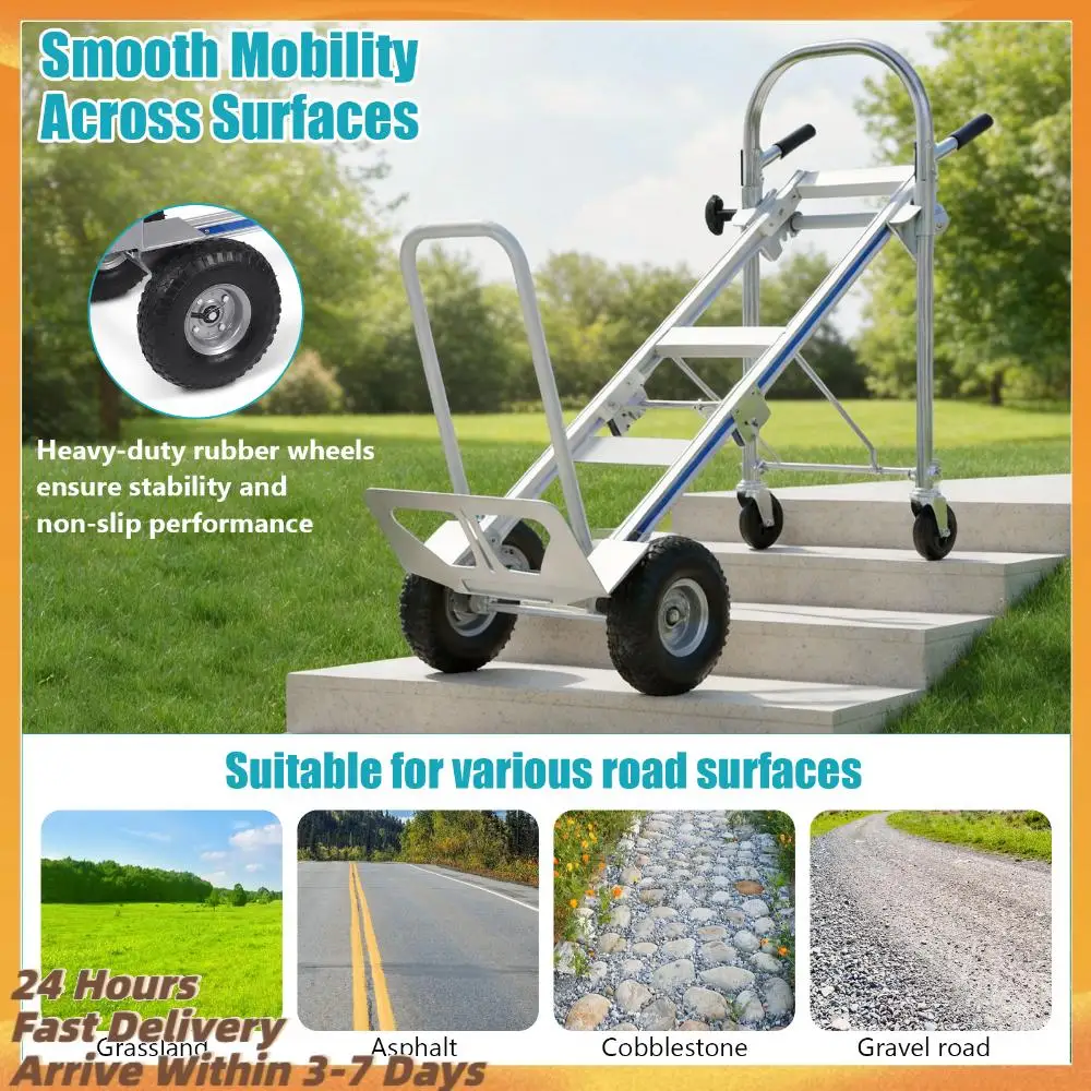 Carrello Industriale Convertibile 2 in 1 con Piattaforma, Capacità 450 kg, per Trasporto e Spostamenti Domestici