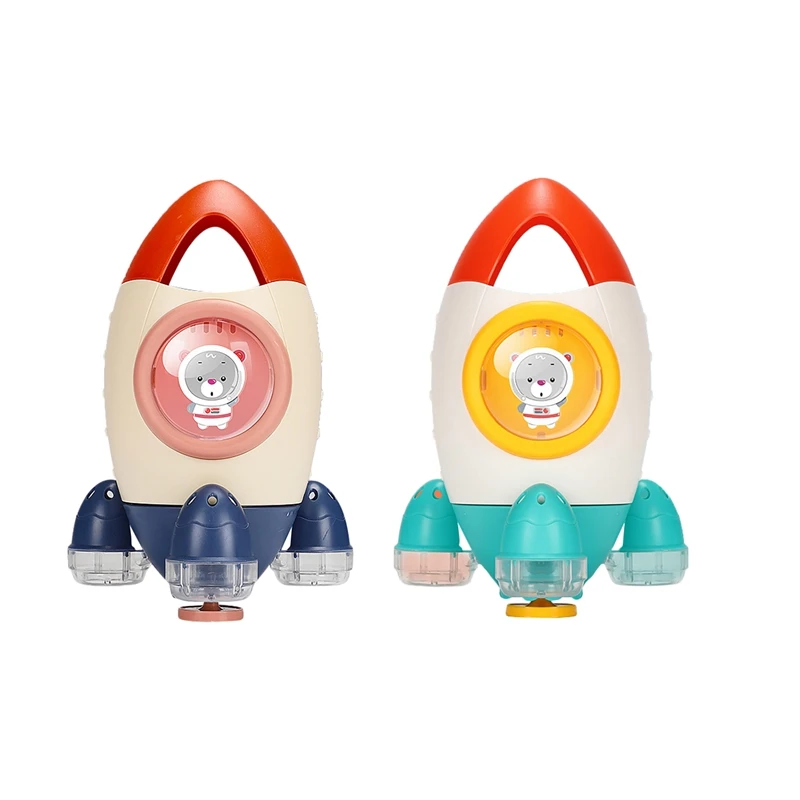 Baby Bath Toys Space Rocket Shape Bathtub Toys For Toddlers Spray Water Toys Fun Pool Toys Best Gift For Baby Kids