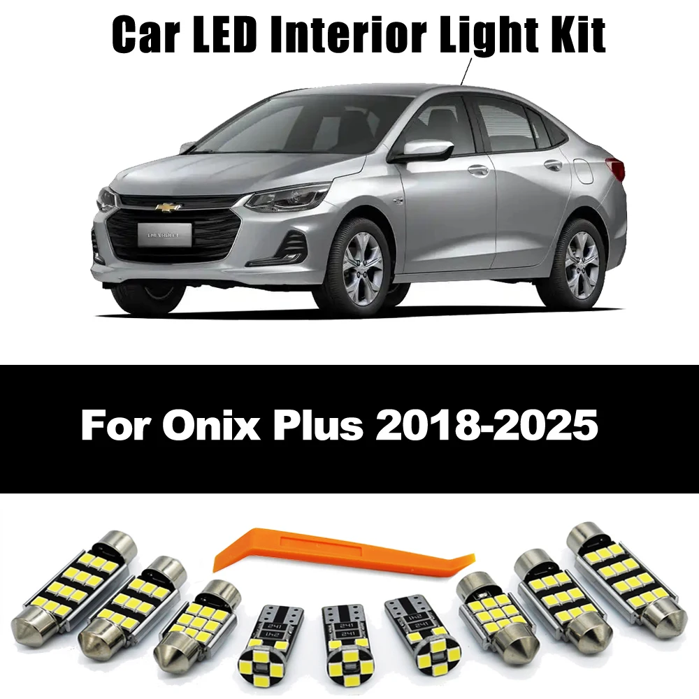 

ZITWO 9 шт. для Chevrolet Chevy Onix Plus 2018 2019 2020 2021 2022 2023 2024 2025 светодиодный комплект внутреннего освещения, аксессуары