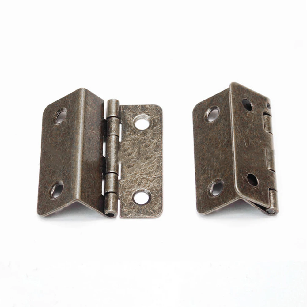 

10pcs Three-fold Wooden Box Hinges Sturdy Furniture Metal Iron -angle Mirror Long-lasting Anti-rust Smooth Opening