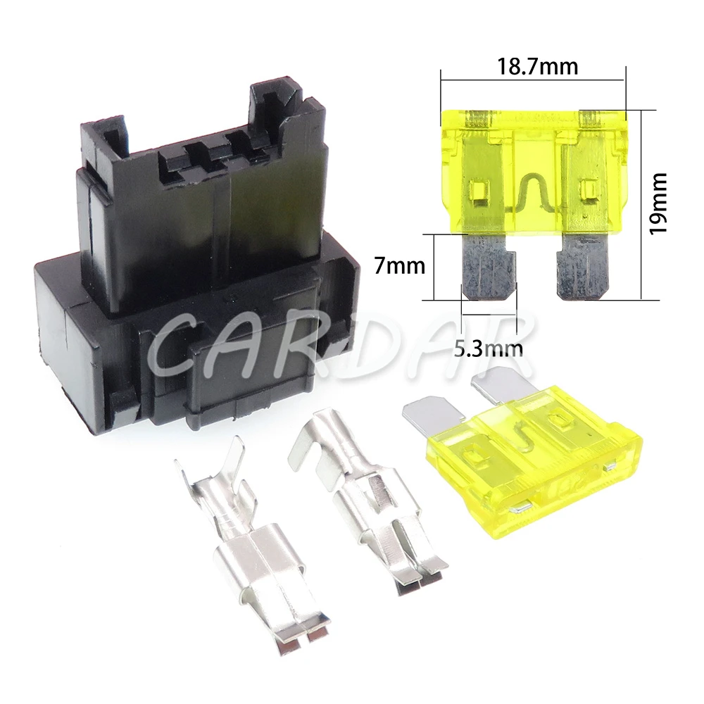 1 Set BX2021A BX2021B Medium Auto Insurance Socket AC Assembly Standard Blade Type Fuse Holder with Terminal Middle Fuse Box