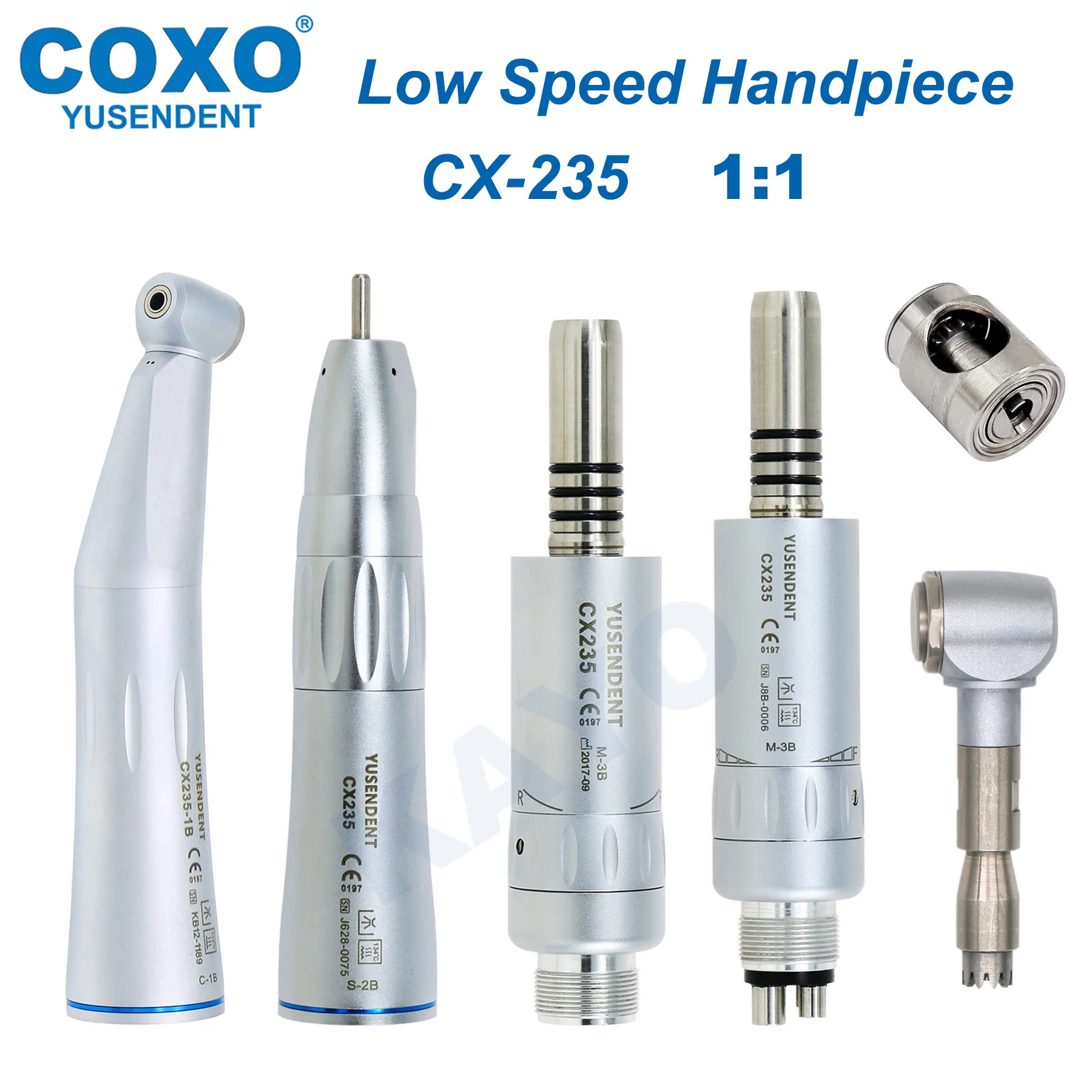 

COXO Dental Low Speed Handpiece Straight Contra Angle Handpiece Inner Channel Water Spray Air Motor E Type Fit NSK Dentist Tools