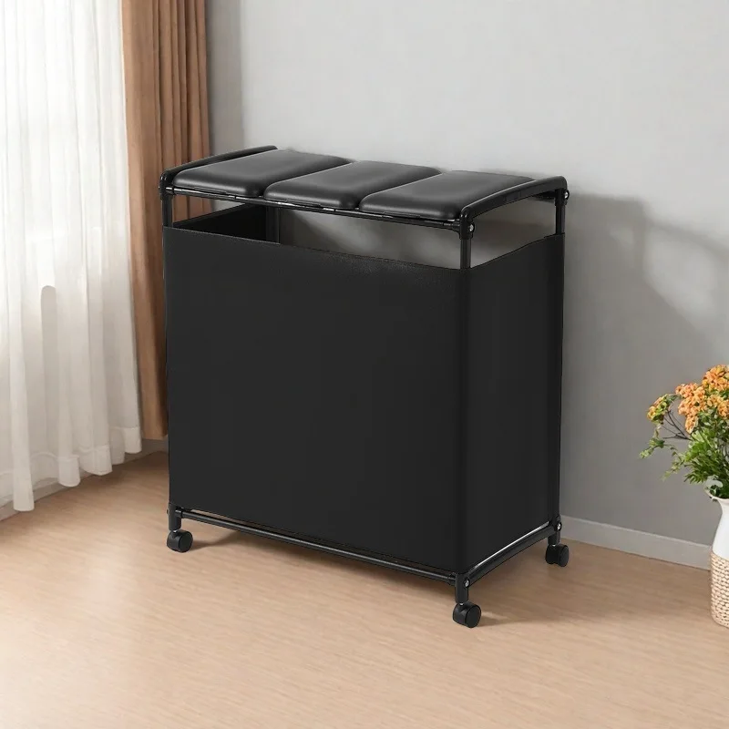 Mobile Garbage Rack With 3categories Covered And Wrappedcan Be Easily Sorted Into Garbage Bins Be Easily Replaced Bag Trash Can