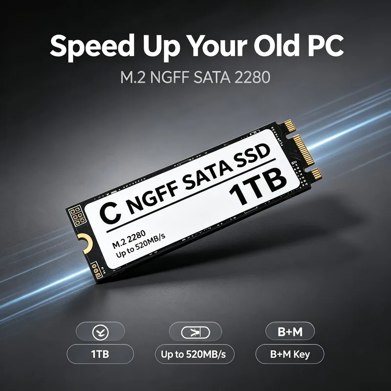 ATEKOM M.2 NGFF NVMe SSD 1TB 2TB Internal Solid State Hard Drive High Speed Internal Hard Disk for Laptop Desktop Notebook PC