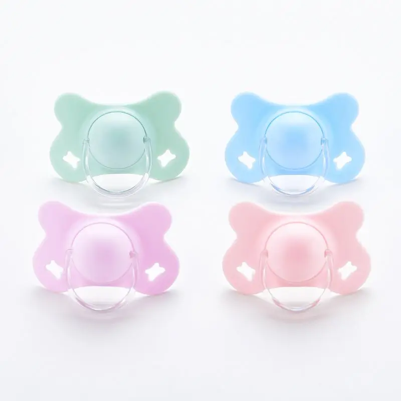 Baby for Butterfly Flat Teat Silicone Sleep Pacifier Newborn Boys Girls Chew Supplies Flat Round for Head