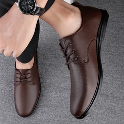 Fashionable men's leather shoesBusiness casual Casual Shoes For Men Flat Platform Walking Shoes Outdoor Footwear Loafers