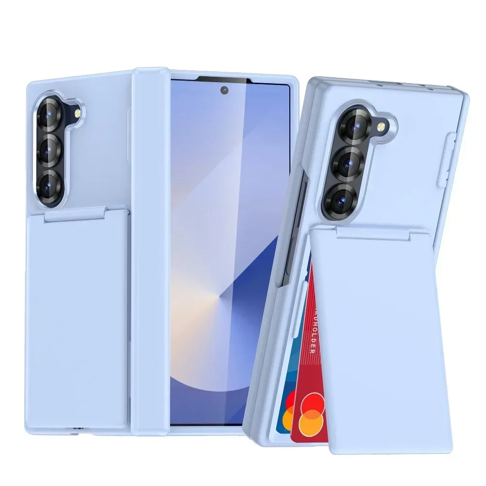 Luxus Flip Kickstand Handyhülle für Samsung Galaxy Z Fold 7 6 Fold7 Fold6 5G Klapphalterung Matte Cover mit Kartenhalter – Detail 4