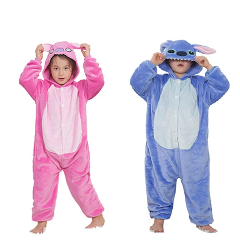 MINISO-Pijama de Anime Stitch para niños y niñas, traje de Ángel Kigurumi, mono bonito, ropa de dormir para Halloween