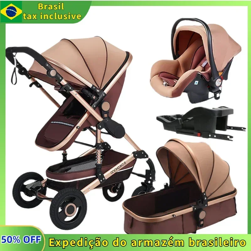 Multifunctional Newborn baby stroller High Landscape Carriage double faced 4in1 baby stroller with ISOFIX  car seat base 739