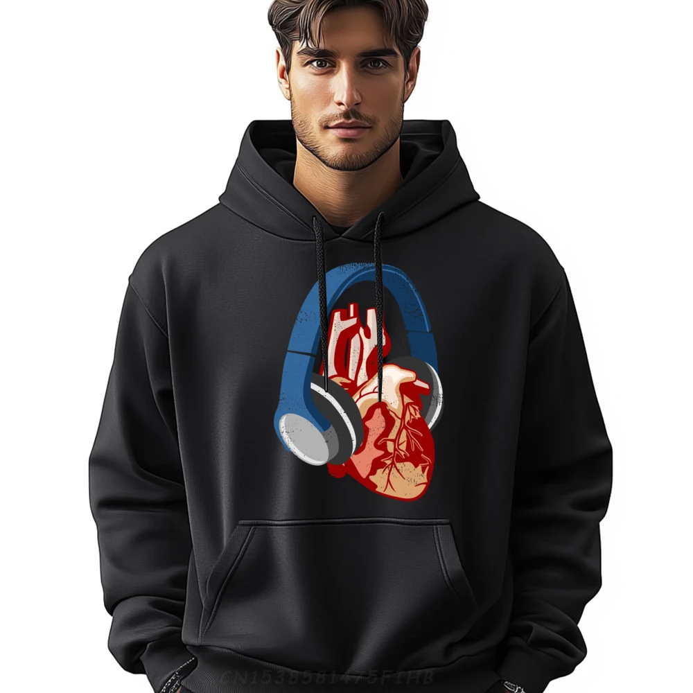 

Music Lover Heart Surgeon Sweatshirts Graphic Tee Halloween Mardi Gras Men's Winter Clothes Pullover