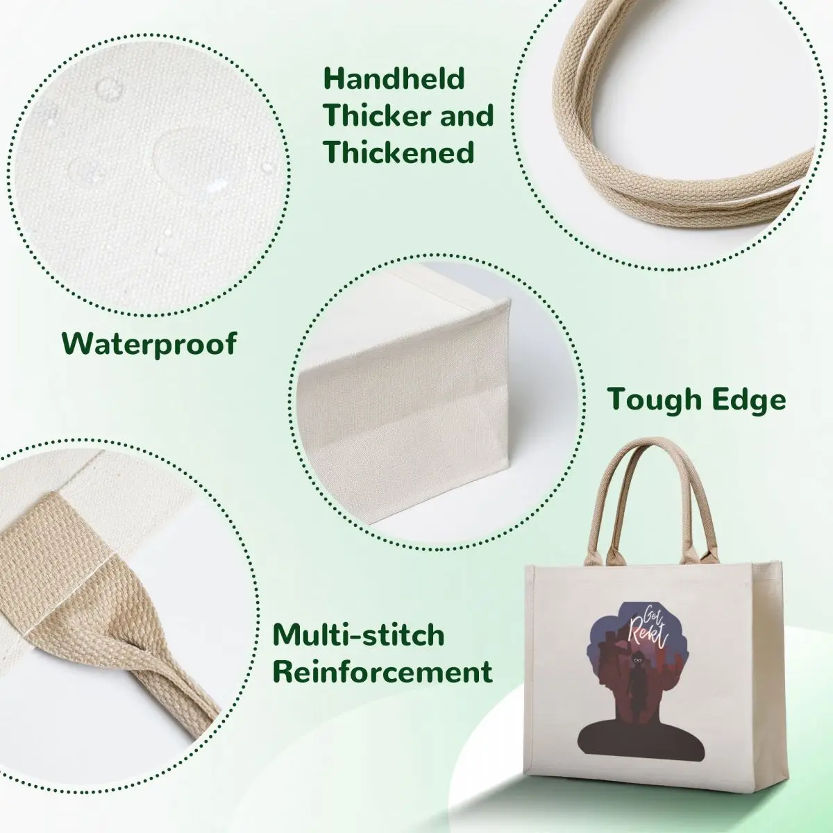 Get Rekt Tote Bag Tragetasche Anpassbare Tragetasche Stofftaschen Hand