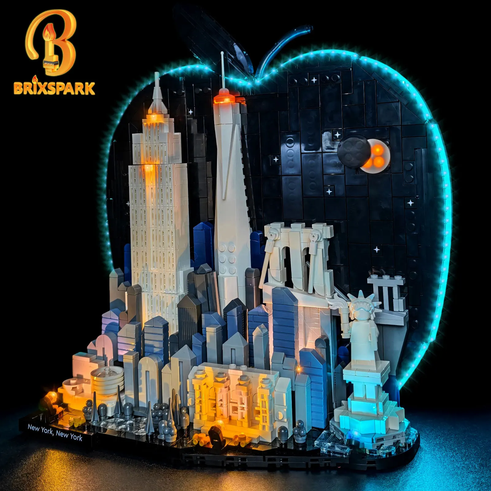 BRIXSPARK LED Lighting Kit for 21066 Lego New York City The Big Apple Building Blocks, USB DIY Decor Light Set view 6