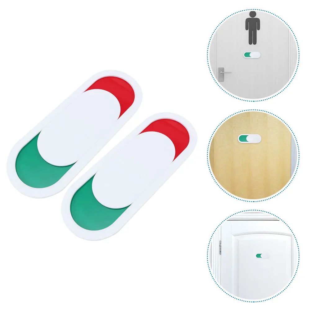 

2Pcs Vacant Occupied Signs 10x4cm White Slider for Bathroom Door Privacy Indicator Restroom Sign PMMA Material Easy Stick