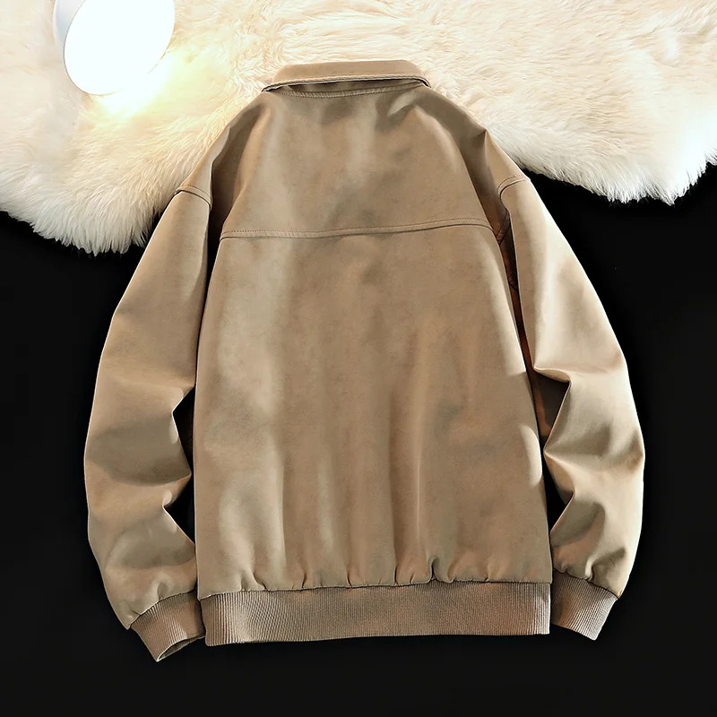

New Arrivals Men's Suede Jaet Autumn Winter Faionable American Retro Brand Couple's Clothing Regular Length irt Collar