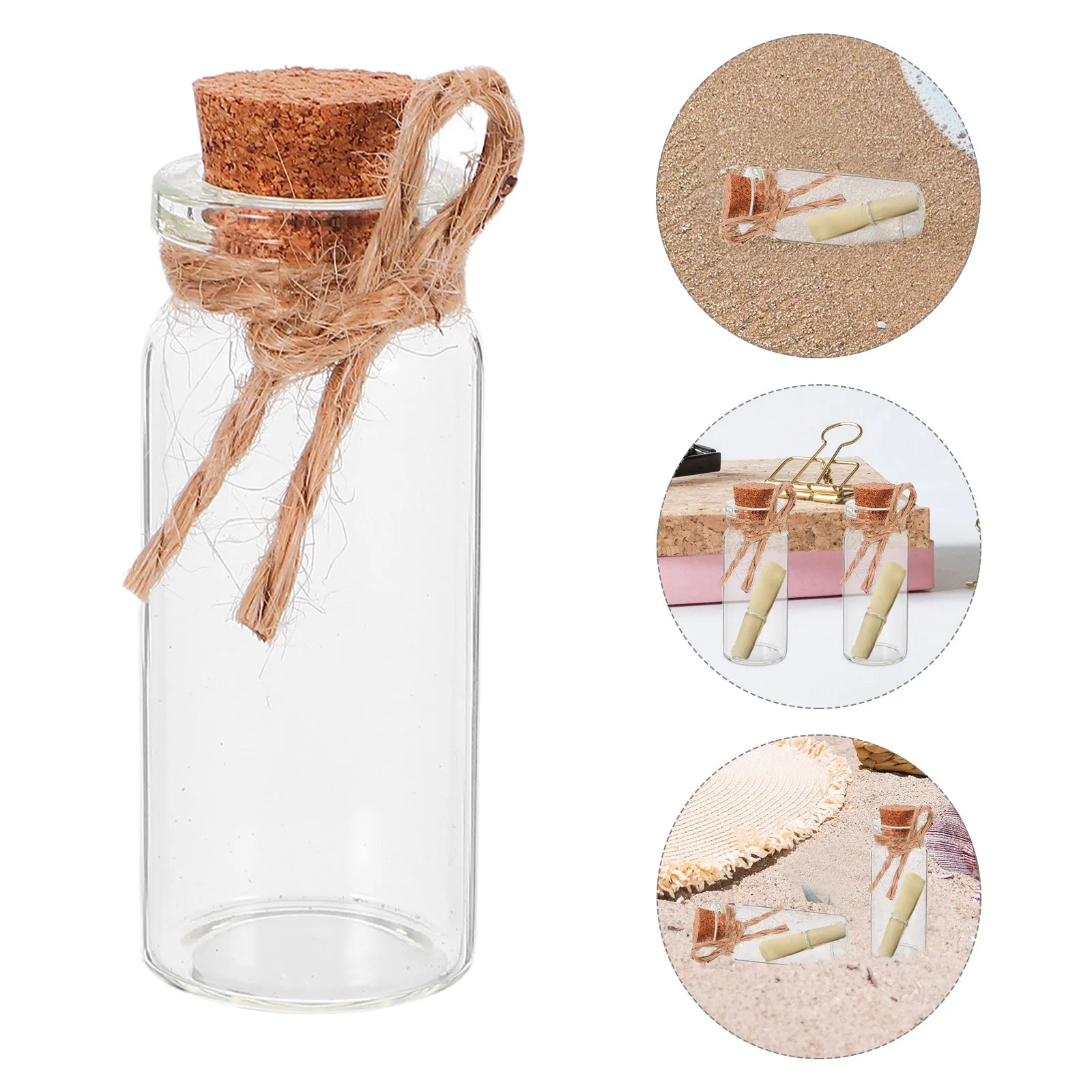 

1Set Mini Glass Wishing Bottles Small Round Corked Jars for DIY Message Drift Bottle Crafts Tiny Bottles Tiny Jars with Lids