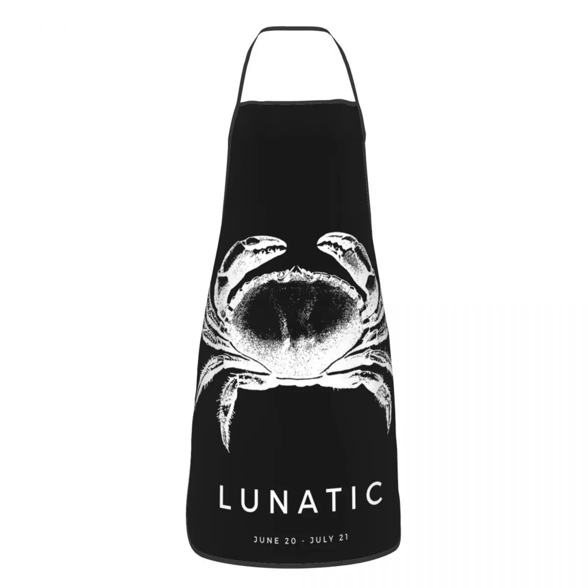 Cancer 'Lunatic' Dark Zodiac Apron Chef Cooking Cuisine Tablier Waterproof Bib Kitchen Cleaning Pinafore for Women Men Gardening