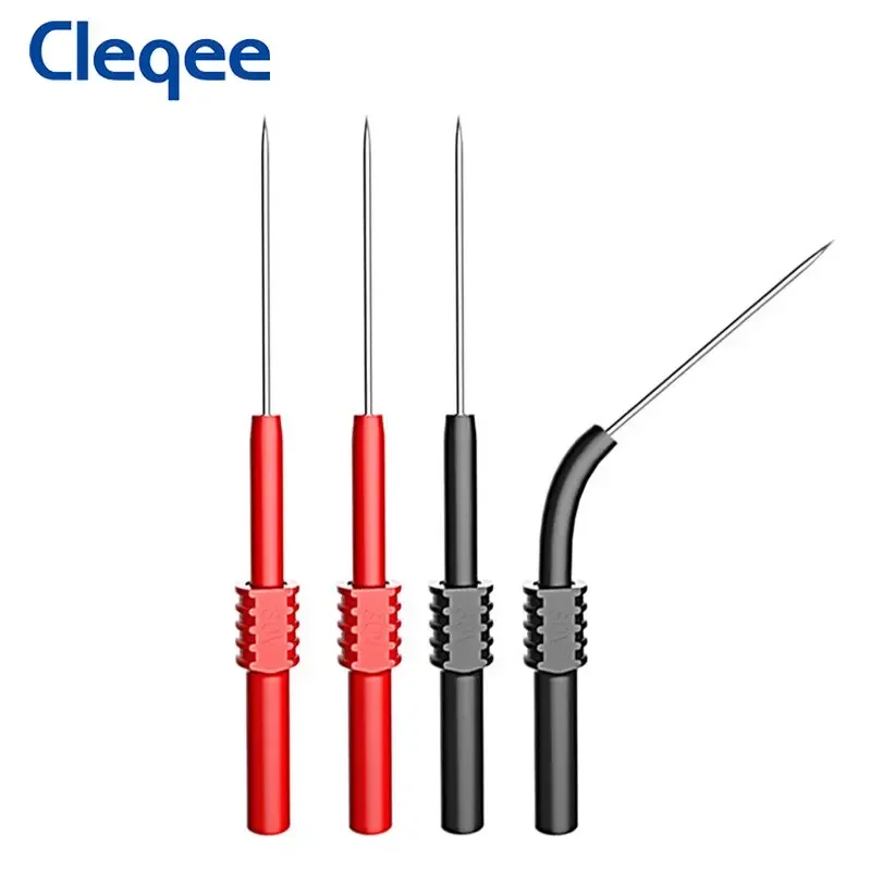 Cleqee-sondas de prueba de PVC blando P5009, 4 piezas, aislamiento flexible, multímetro no destructivo, herramienta de bricolaje