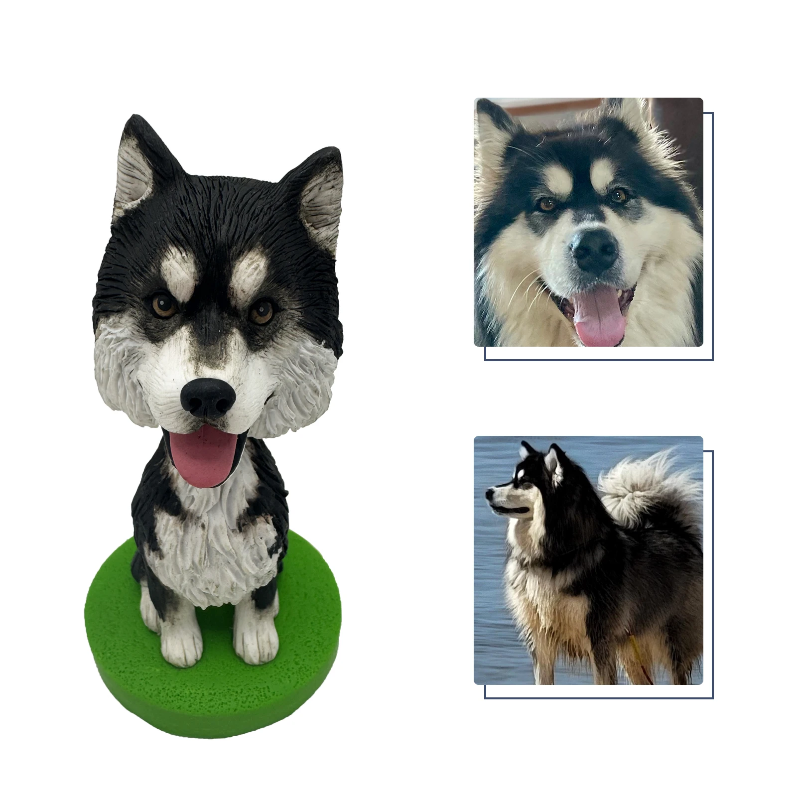 Custom Bobbleheads With 2 Pets, Custom Boyfriend Figurines With 2 Dogs, Custom Husband Figurines With Two Animals