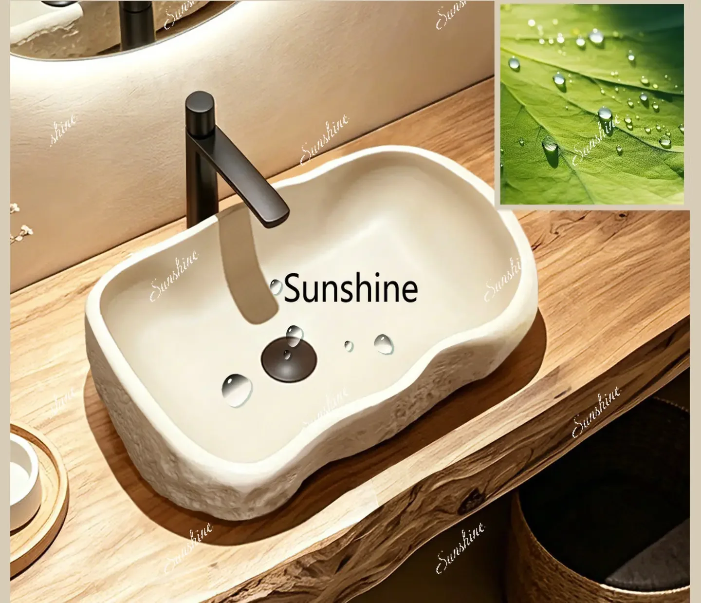 Wabi Sabi Wind Art Rock Washbasin Household B & B Bathroom PersonalityY