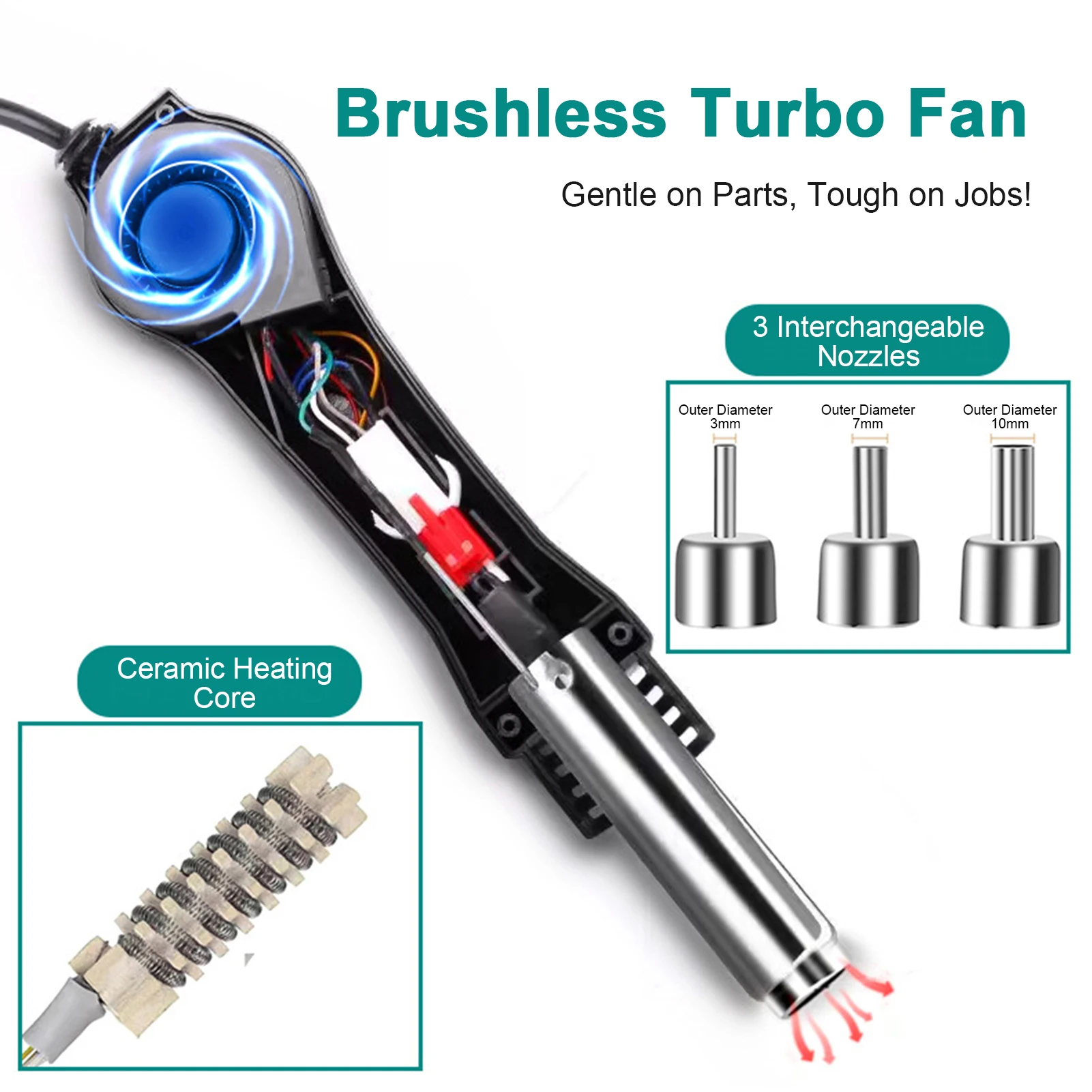 2in1 Soldering Station Hot Air Rework Station Matching Dual Digital Display Portable Electronics Repair Soldering Equipment