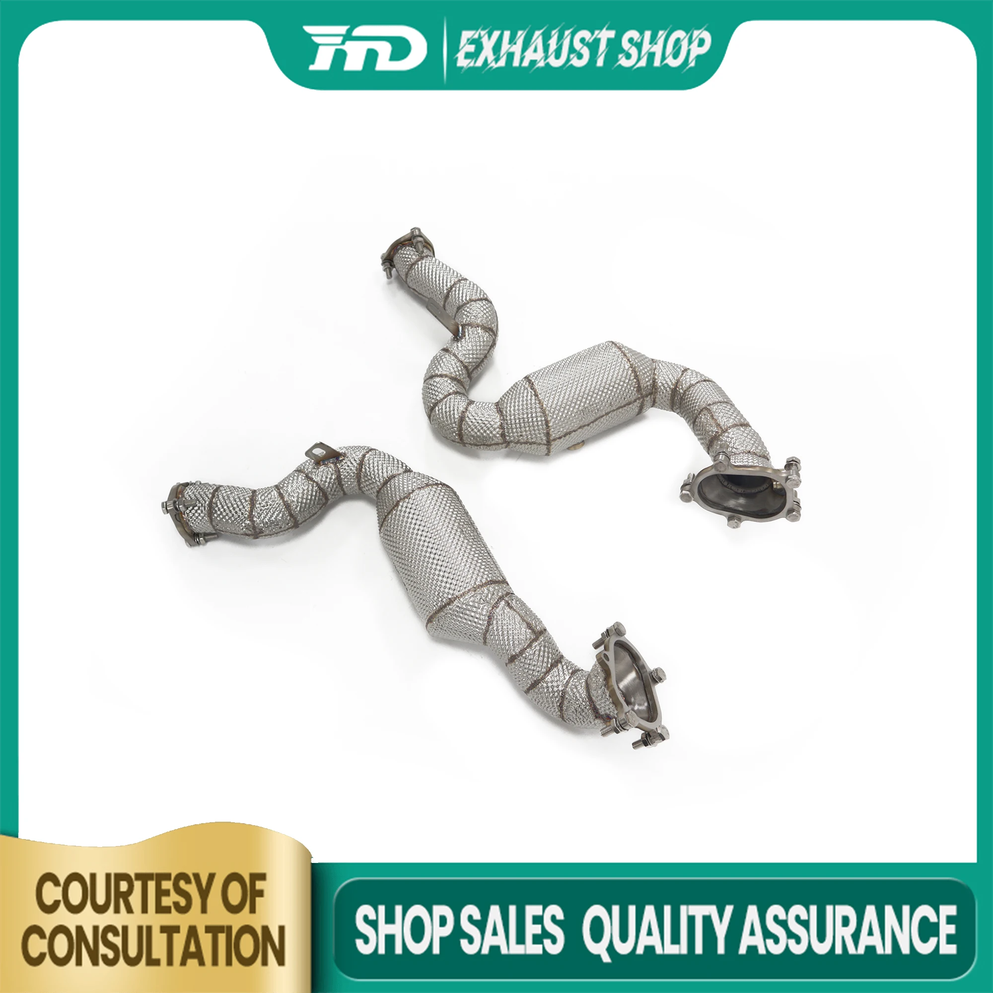 

Customizable Downpipe for AUDI S8 D4 4.0T Stainless Steel Exhaust System with Catalytic Converter Heat Shield HMD