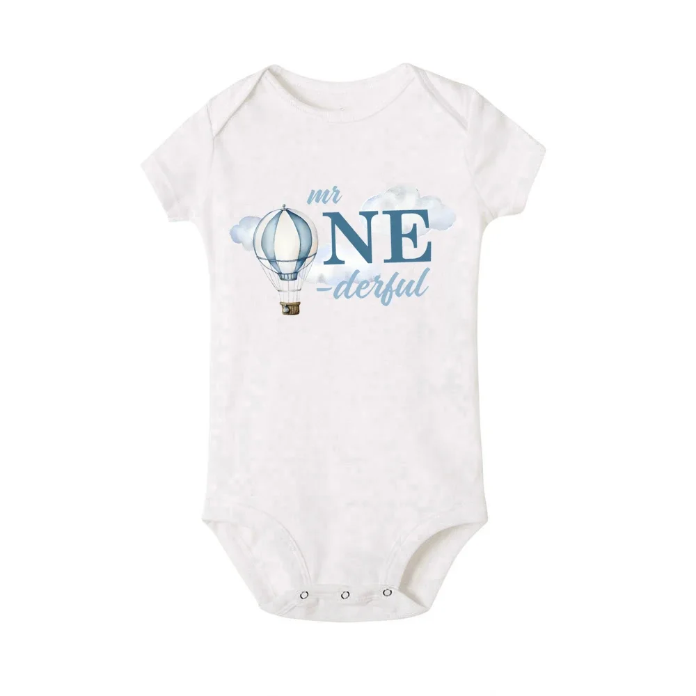 منطاد الهواء الساخن مطبوعة الأولاد عيد ميلاد الأسرة مطابقة الزي الطفل عيد ميلاد واحد أبي أمي سيس إخوانه قمصان المحملة و الوليد ارتداءها #5