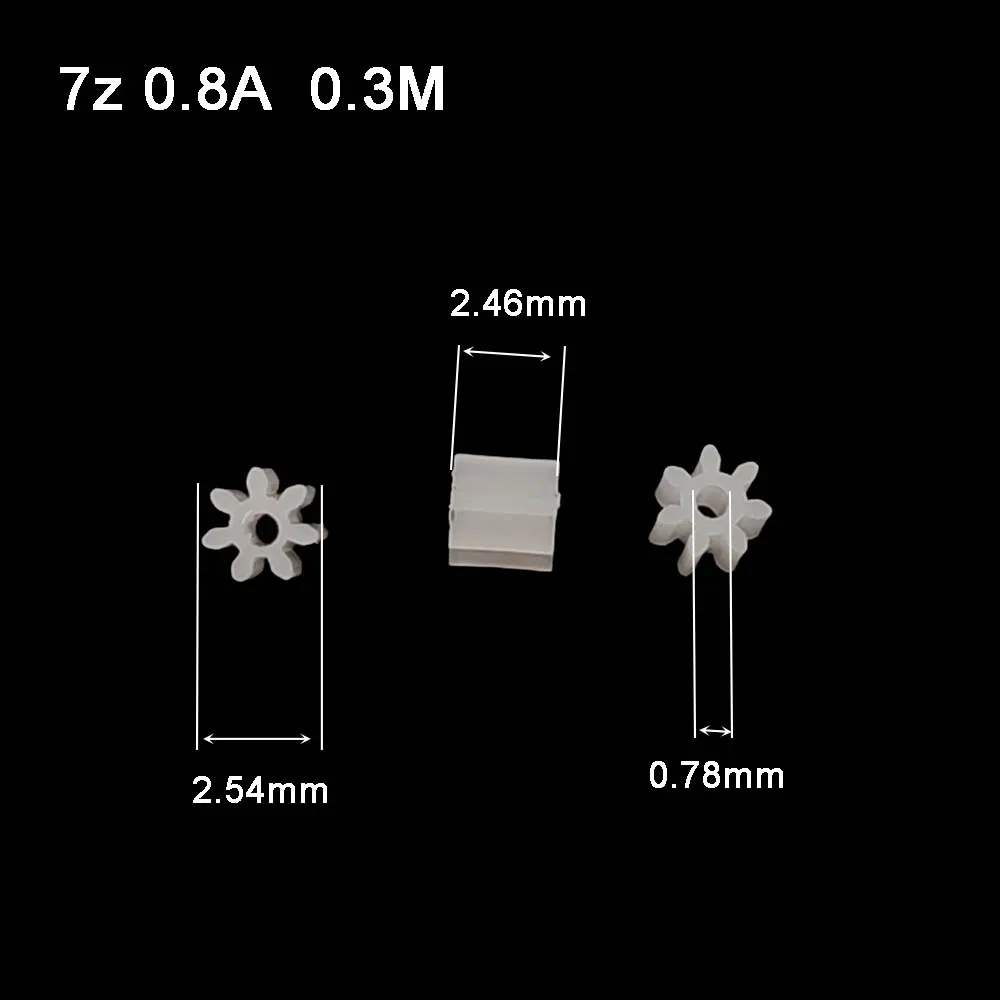 6PCS/Lot 7 Teeth 0.75mm Shaft Hole Gears Small Remote Control Helicopter Spare Parts Motor Small Gear 7T Diameter 2.6mm