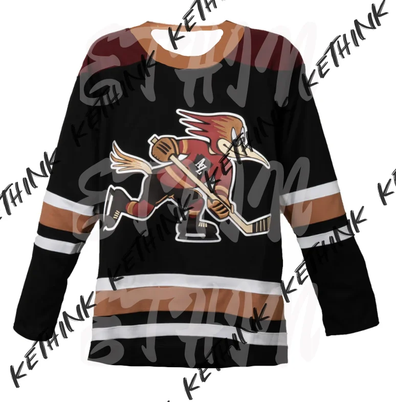 جديد كلايتون كيلر أريزونا كويوتس لاعب جيرسي الفريق القديم مخيط أرقام الحروف أعلى جودة ، المتضخم فضفاض هوكي الجليد التي شيرت