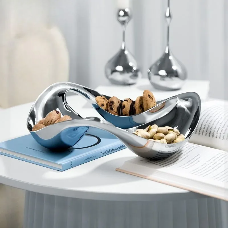 

Nordic Stainless Steel Storage Plate - Ideal for Living Room Coffee Table Decor