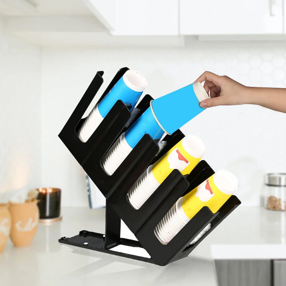 

Sturdy Paper Dispenser Milk Tea Shop Organizer Tabletop Coffee Cup Holder Countertop Storage Rack Household Supplies Cup