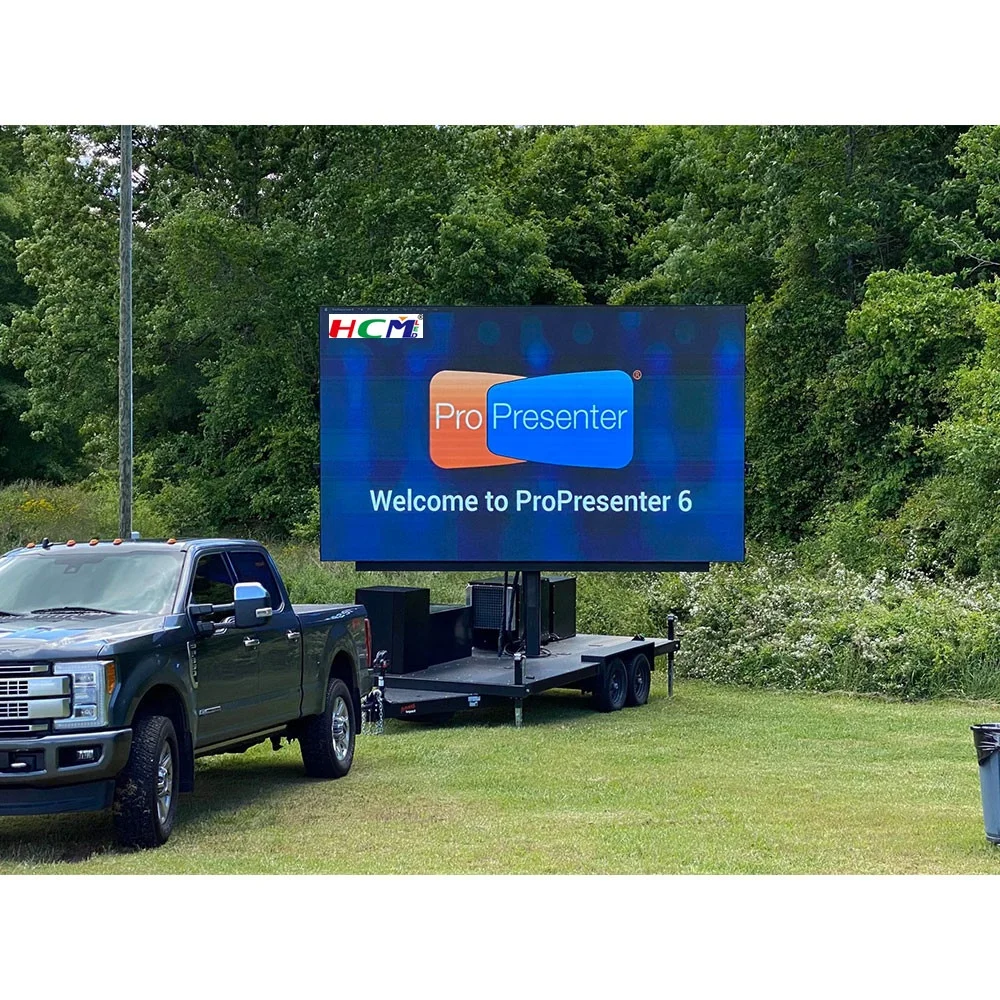 شاشة عرض LED ملونة كاملة P6 خارجية مع ألواح شمسية وبطارية 1000 شمعة في المتر المربع وضمان لمدة 5 سنوات للمقطورات #4