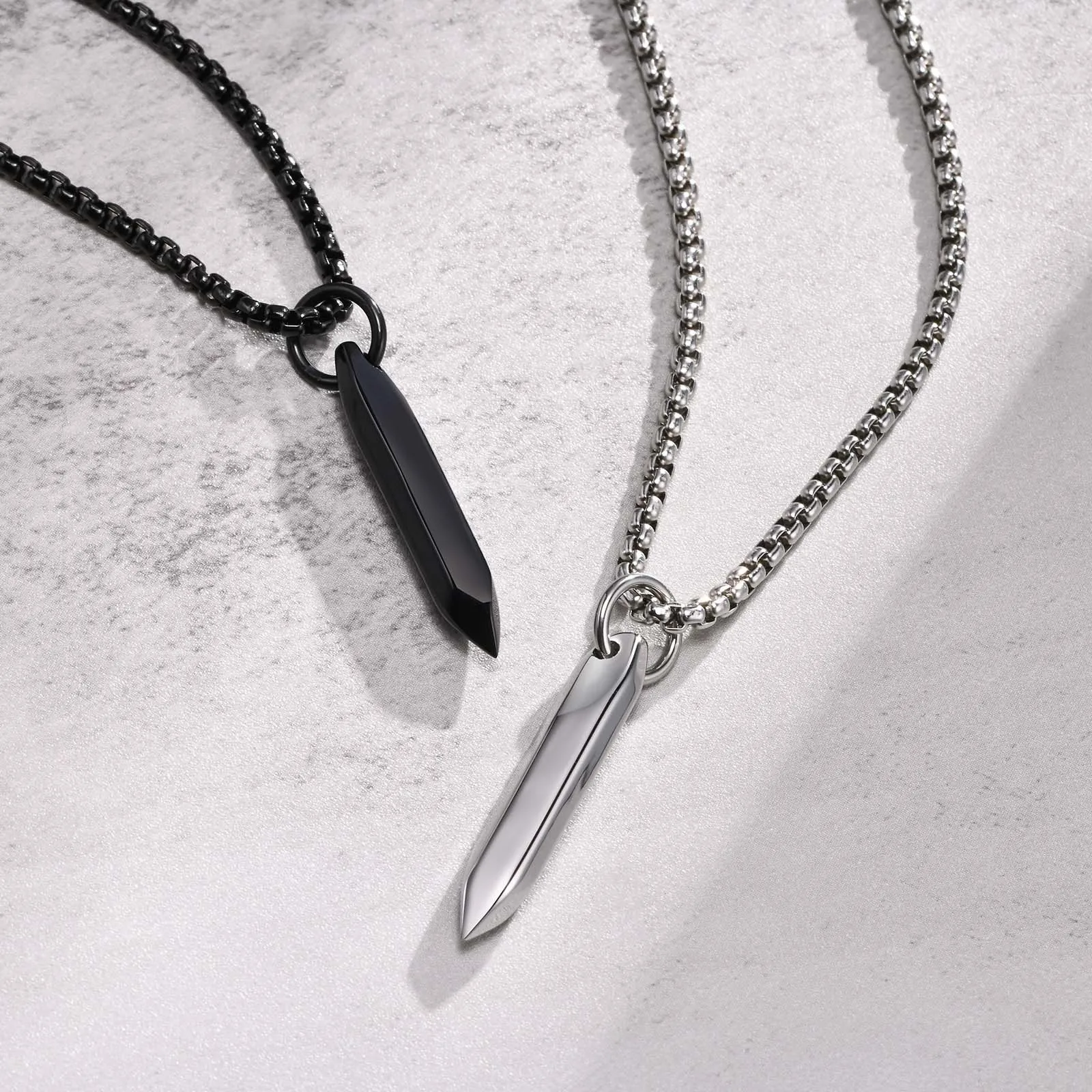 Nagel Stil Anhänger Halskette für Männer Edelstahl geometrische sechseckige unregelmäßige Hip Hop Punk Kette Kragen Party Geschenk für Männer – Detail 2