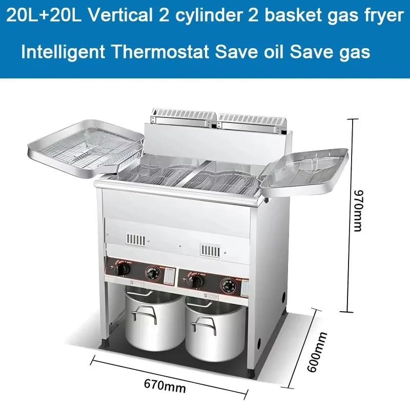 

Commercial Deep Fryer 40L Stainless Steel Restaurant Free Standing Chicken Potato Chips Fryer New Condition