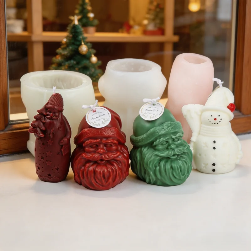 Xmas Candle Making - 3D Christmas Santa Holding Xmas Tree