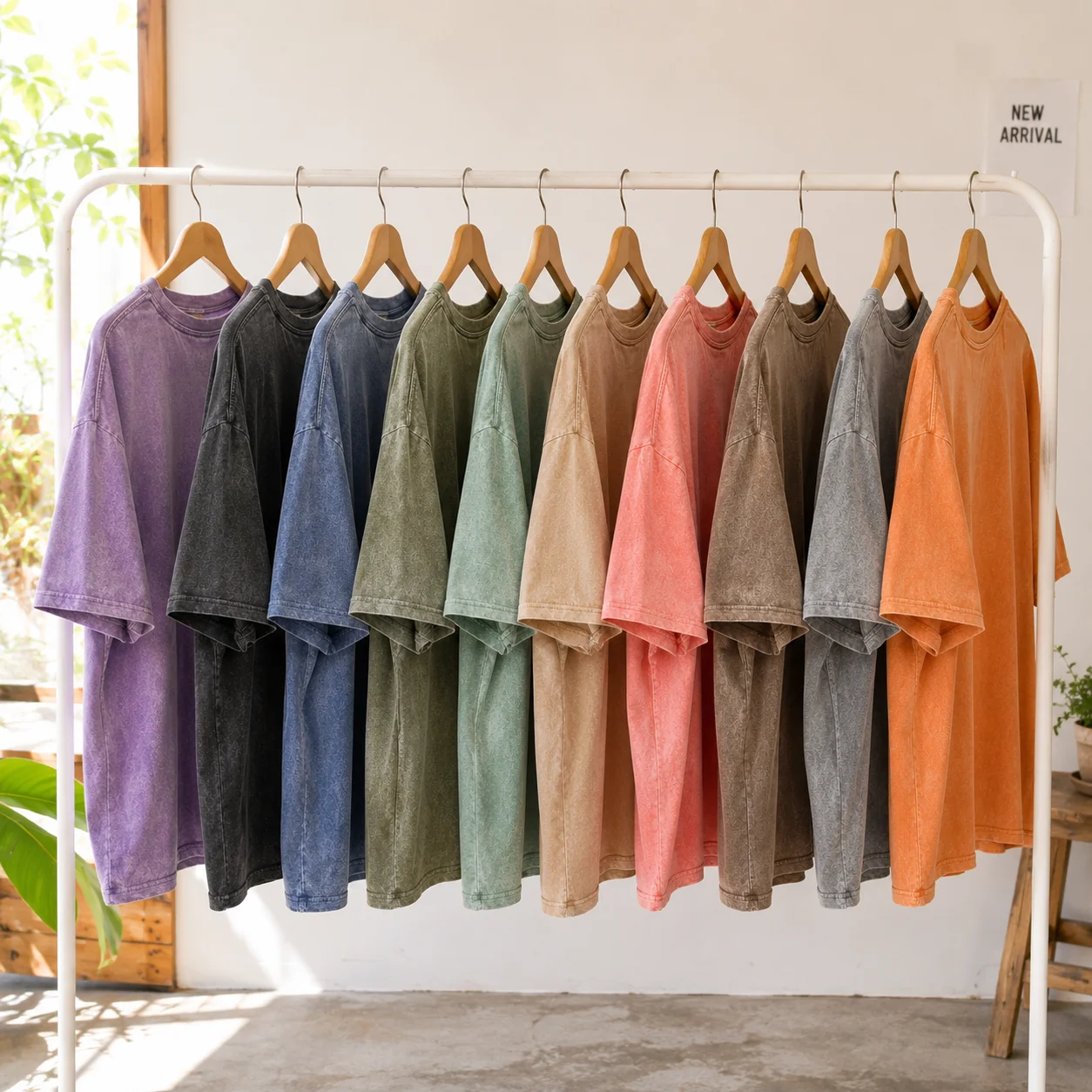 2026 Summer Unisex Washed T Shirt 230G Cotton Men Women Oversized Multicolor Vintage Streetwear Loose Casual Short Sleeve Tee