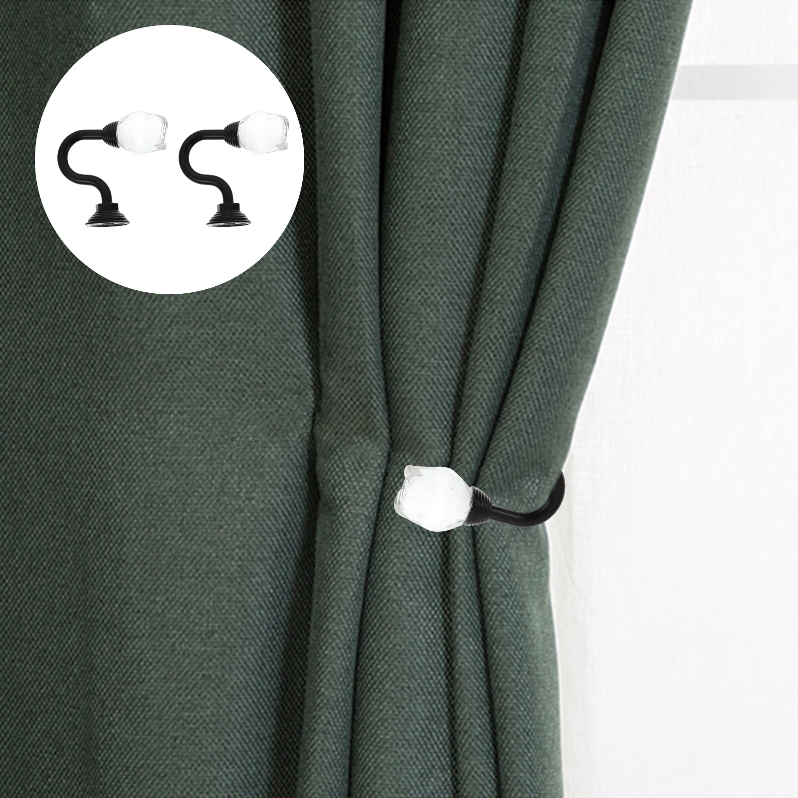 

1 Pair Alloy Curtain Pothooks Crystal Design Classical Elegant Romantic Vivid Texture Home Hotel Accessories Tieback U-Shaped