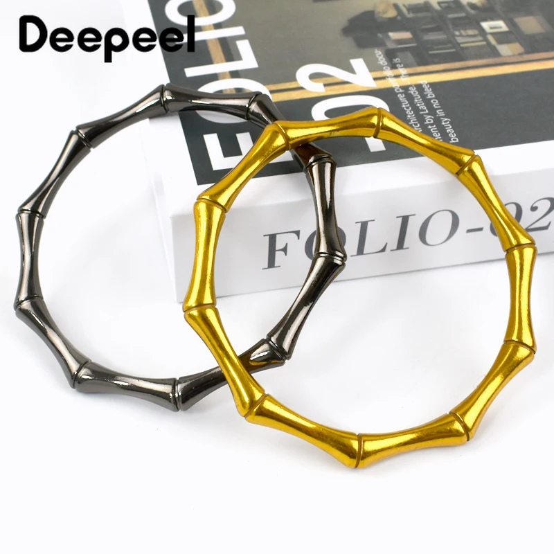 2Pcs Round Metal Bag Handles for Women Fashion Ring Handle  Making Bags DIY Purse Frame Sewing Brackets Hardware Accessories