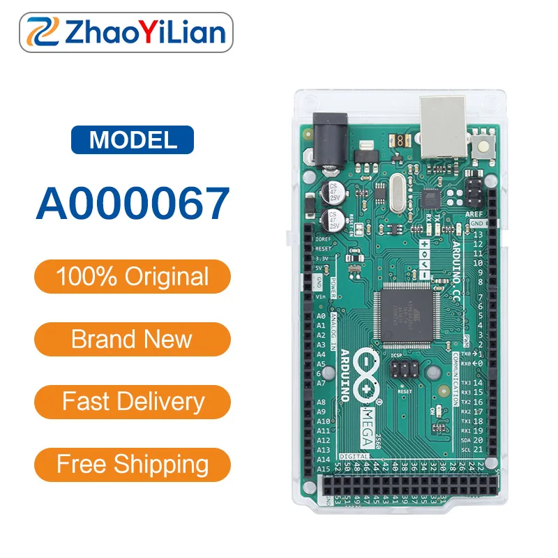For A000067 Arduino MEGA2560 R3 ATmega2560 Microcontroller Development Board