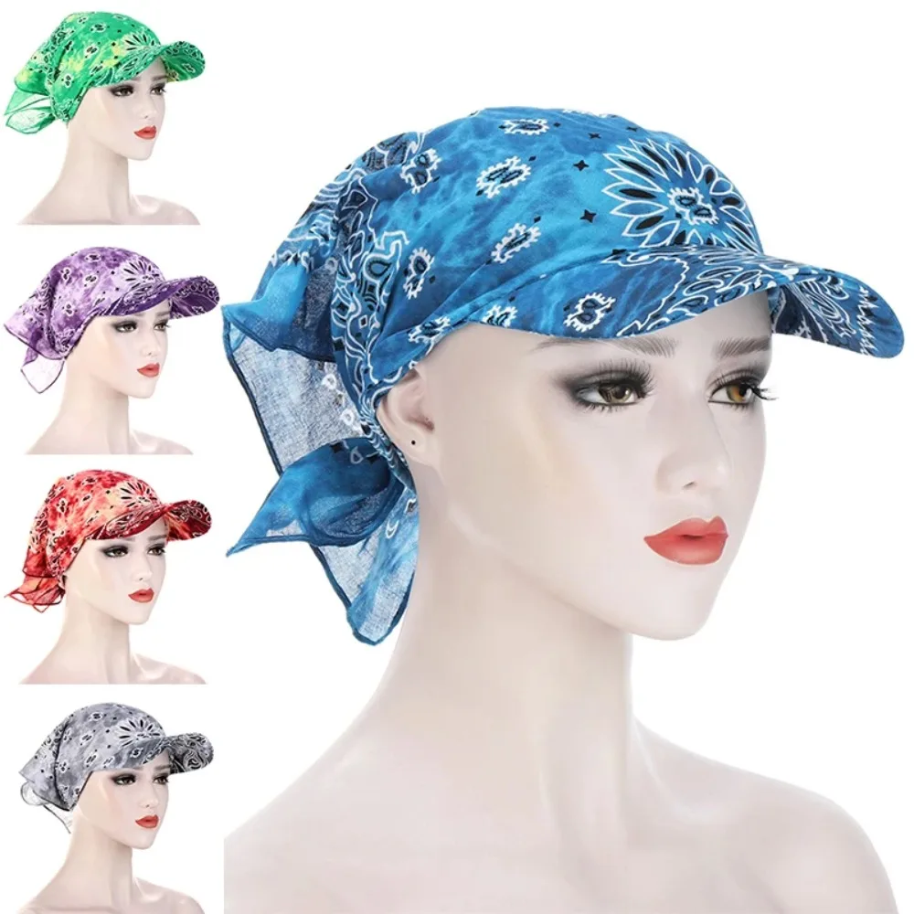 Headpiece Printed Turban Hat New Headscarf Baseball Caps Tie-dye Sunscreen Hat Polyester Hedging Cap Women