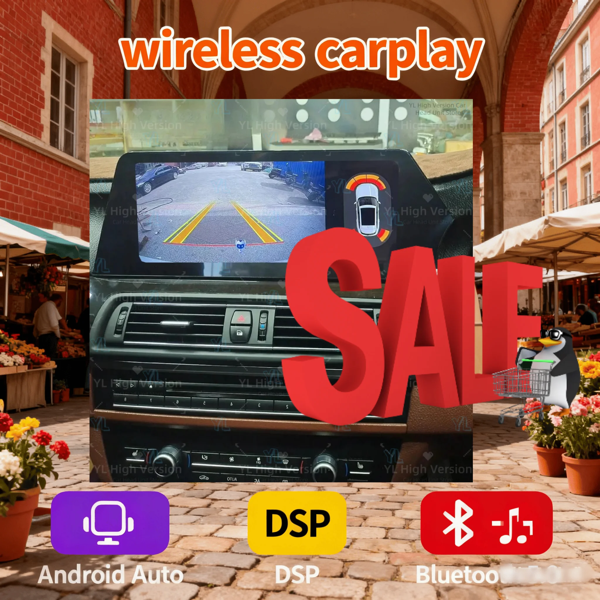 RHD Android 15 Car Blade Screen Radio For BMW 5 Series GT F10 F18 2011-2017 CIC NBT 12.3'' Multimedia Player Wireless CarPlay 4G