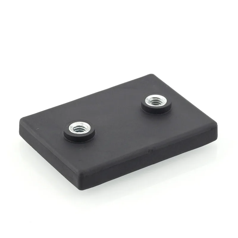 10 Pcs Powerful Neodymium Magnet D43mm square rubber-coated magnet Disc Rubber Costed M4 Thread Neodymium