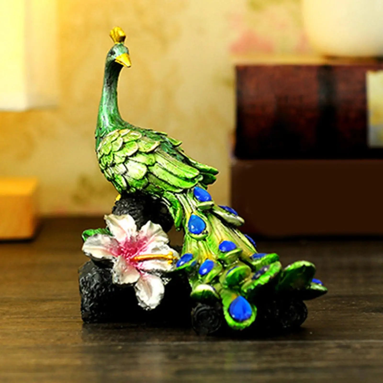 Figurine de paon l'inventaire pour la décoration de la maison, statue d'armoire, sculpture d'ornement, cadeau d'anniversaire de mariage, artisanat d'art à la maison