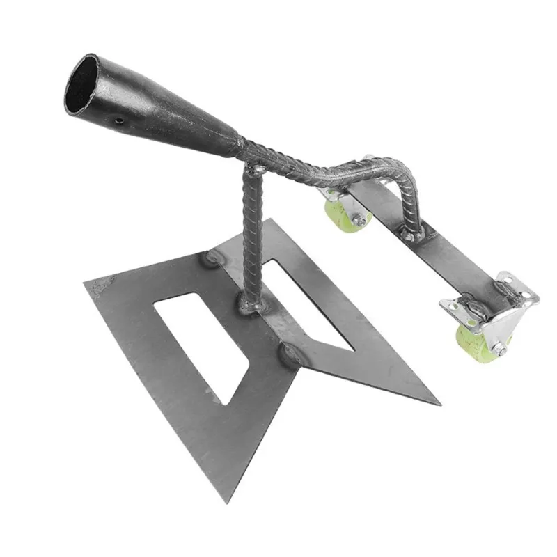 

Double ended wheel hoe with manual manganese steel push for grass removal, garden hoe, dual purpose weeding and loosening soil